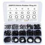 200pcs O-ring seals, 15 sizes rubber gasket seals, electrical seal kit, insulated pipe plumber seal O-ring gasket combination set