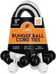 Xpose Safety Bungee Ball Cords 11" 10 Pack Heavy Duty Assorted Colors Black and White Stretch Rope with Ball Ties for Canopies, Tarps, Walls, Cable Organization