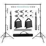 Backdrop Stand 8.5×10ft, SEDGEWIN Adjustable Photography Background Support System Kit for Photo Video Studio Screen with Carry Bag,spring Clamps Backdrop Muslin Clip Holder