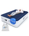 Active Era Luxury King Inflatable Mattress | Puncture Resistant King Size Airbed w/Flock Coating | Quick 3 Mins Blow Up Bed with Built-in Pump | Portable Air Bed - Home Camping Guests 200x150x36.5cm