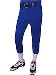 Exxact Sports Girls Softball Pants Knicker/Yoga Style Knee Length, 4-Way Stretch Low Rise Youth Softball Pants for Girls, Royal Blue, Medium