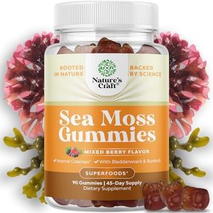 Irish Sea Moss Gummies for Adults and Kids - Vegan Immune Support Gummies with Burdock Bladderwrack and Sea Moss Gel - Delicious Super Concentrated Sea Moss Supplement for Men Women and Children