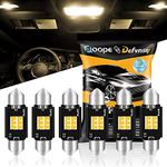 Defvnsy 41mm Festoon LED Bulb 12V, Canbus Error Free LED Dome Reading Xenon Warm White Bulbs for Number Plate Lights Map Lights Interior Car Light Replacement 400LM 6SMD 3020 (6Pcs)