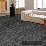 LITA Carpet Tiles Reusable 24" x 24" Squares Indoor/Outdoor 0.25" Pile Height Loop Pile, Non Slip Easy DIY Installation Peel and Stick Carpet Tile, Gray Polypropylene, (18 Tiles) (72 sqft/Box)