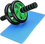 Gym Fitness Ab Roller Ab Wheel Abdominal Exercise Equipment 6 Pack Abs & Core Strength Training Home Equipment (Green/Black)