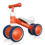 Bammax Baby Balance Bike, Baby Bicycle for 1 Year Old, Riding Toys for 1 Year Old, No Pedal Infant 4 Wheels Baby Walker First Birthday Gift Toddler Bike for 12-24 Months Boys Girls, Kids First Bike