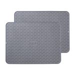 To encounter Silicone Dish Drying Mat - Extral Large 20" x 16" - Set of 2 Flexible Rubber Drying Mat, Heat Resistant Silicone Trivet, Counter Top Mat, Dish Draining Mat, Sink Mat