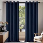 Deconovo Blackout Room Darkening Thermal Insulated Curtains, Energy Efficient & Noise Reducing Grommet Window Drapes for Bedroom, Living Room, Nuresrey, Kids Room, 52x84 Inch, 2 Panels, Navy Blue