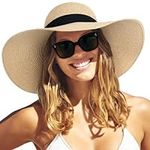 FURTALK Womens Sun Straw Hat Wide B