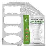 Armiz 100 Pcs Jam Jar Labels White Sticky Labels for Jars Perfectly Sized (8 x 4 cm) - Self Adhesive Easy Peel Off Food Labels Stickers Leaves No Residue