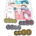 LORD C Play Money Notes And Coins Sterling Pounds Fake Money UK Currency Toy Banknotes Teach Children Literacy And Numeracy Kids Role Play Notes And Coins For Home School Role Playing Post Office Set