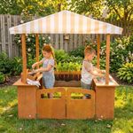 Avenlur Sumac 4-in-1 Wooden Mud Kitchen, Market & Grill Station with Garden Planter – Outdoor & Indoor Play Center for Kids (Ages 3+)
