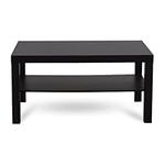 home stuff Coffee Table Modern Stylish Coffee Table for Living Room, Herringbone Coffee Table Stylish Addition to Your Living Space, Coffee Table Shelf, Easy to Assemble, 90x55 CM (Black Brown)