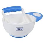 Hopop Baby Food Mash and Serve Feeding Bowl Set | Easy & Convenient Baby Food Masher | Serving Bowl for Baby Weaning Food Preparation | BPA Free | Baby Bowl with Non Slip Base | Blue