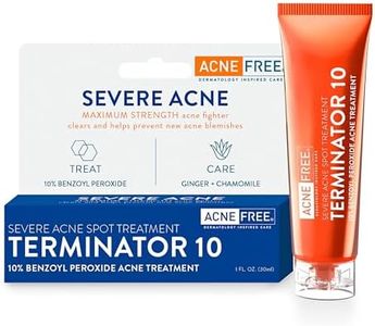 AcneFree Terminator 10 Acne Spot Treatment with Benzoyl Peroxide 10% Maximum Strength Acne Cream Treatment, 1 Ounce - Pack Of 1