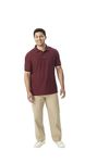 French Toast Men's Short Sleeve Pique Polo Shirt, Burgundy, Large