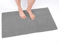 Cotton Paradise Bath Rug for Bathroom, 17x24 inch 100% Cotton Non Slip Bath Mat Rug, Soft Absorbent Machine Washable, Light Grey Bath Rug