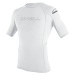 O'Neill Wetsuits Men's Basic Skins Short Sleeve Rash Guard, White, 3XL