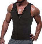 TAILONG Men Compression Shirt for Body Slimming Tank Top Shaper Tight Undershirt Tummy Control Girdle, Black, 3XL