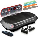 LifePro Vibration Plate Exercise Machine Grey- Whole Body Workout Vibration Fitness Platform w/ Loop Bands - Home Training Equipment - Remote, Balance Straps, Videos & Manual
