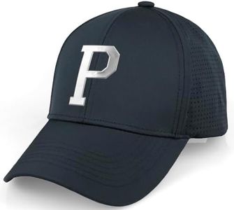 Daxton Performance Cool Tech Baseball Hat - Stone Green Cap, Silver Logo Letter P