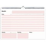 Habit Tracker Calendar (Undated 12 Month) with Spiral Bound and Hanger, A4 size (8.3"x11.7"), Habit Calendar, Goal Tracker Planner Notepad for Personal Productivity and Accountability.