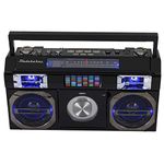 Studebaker SB2145B 80's Retro Street Bluetooth Boombox with FM Radio, CD Player, LED EQ, 10 Watts RMS Power and AC/DC