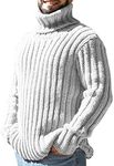 Mens Sweaters Turtleneck Cable Knit