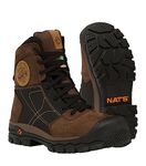 NAT'S S638 8'' Work Boots with Clasp - Men's CSA Approved Safety Boots, Brown, Men's Size 10,5