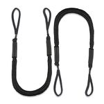 DockMoor 2 Pack Boat Bungee Dock Lines Boat Marine Rope, Jet Ski Dock, Boating Seadoo Pontoon Waverunner Accessories (Black)