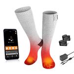 Savior Electric Heated Socks for Men Women,with APP Control Rechargeable Heated Socks,Washable,Suitable for Winter Work,Skiing,Cycling,Hiking,etc.