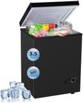 rosmena Deep Freezer 3.5 Cu.Ft, Chest Freezer with Removable Basket, Small Freezer with 6 Levels Adjustable Temperature, Quiet Mini Freezer for Home/Kitchen/Office/Garage/Bar (Black)