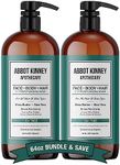 Men's 3-in-1 Wash, Moisturizing Shampoo, Conditioner, and Body Wash for Men, Suitable for All Skin and Hair Types, 32oz - Abbot Kinney Apothecary (Tea Tree) – 2 Pack