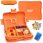 WONDER FAMILY Microwavable Bento Lunch Box - Insulated Lunch Container with Compartments & Hot/Cold Packs