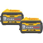 DEWALT DCB609-2 20V/60V Max Flexvolt 9.0Ah Battery, 2 Pack