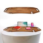 Premium Acacia Wood Bath Tray, Bathtub Tray, Bath Table, Bath Caddy, Fit Most Bath 35x9 Inch, Adjustable Rubber Bumpers No Tools,Bath Tray for Tub,Bath Tub Tray,Bath Tub Tray Wood, Bath Table Tray