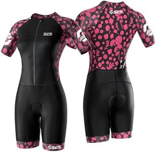 SLS3 Triathlon Suits Women Elite Aero Sleeved Tri Suit Women, Trisuit, Quick-Dry, Italian Chamois, Ready for Any Distance (Wild Pink, X-Large)