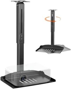 PUTORSEN Universal Projector Ceiling Mount with Tray & 360° Swivel Arm, Adjustable Projector Shelf, Hidden Cable Management,No Hole Installation Holds up to 22lbs for Home Theater & Office, Black