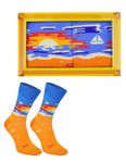 Rainbow Socks - Women Men Novelty Painting Socks - Original Gift for Art Fans - Painting Socks - 1 Pair - Size US 9.5-13