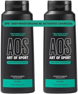 Art of Sport Men’s 2-in-1 Body Wash and Shampoo with Charcoal Activated, Eucalyptus Fragrance, Made for Athletes, Victory Scent, 16 fl oz (Pack of 2)