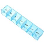 Transparent Pill Box Organizer,Pill Organizer Storage Box Weekly Pill Case for Medications Vitamins Bule