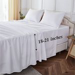 ILAVANDE Deep Pocket Queen Sheets Set 4 Piece, Hotel Luxury Super Soft 1800 Series Microfiber Queen Bed Sheets Set-Wrinkle Free & Breathable-18-21 Deep Pocket Sheets for Queen Size Bed,White