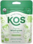 KOS Organic Wheatgrass Juice Powder, Superfood Rich in Chlorophyll & Fiber, Cold-Pressed & Air Dried Plant Based Ingredient - USDA Certified, Non-GMO, Soy & Gluten-Free, 40 Servings Bag