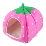 Uxcell Dot Pattern Pet Folding Kennel House, Fuchsia