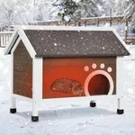 DWVO Outdoor Cat House Insulated, with All-Round Foam, Large Outside Feral Cat Shelter Weatherproof, Winter Cat House for Multiple Cats Brown