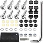 Anti Theft License Plate Screws, WADY 8 Sets Anti-Theft Stainless Steel License Plate Fasteners,Stainless Steel Bolts Fasteners Kits for Car Tag Frame Holder,Tamper Resistant Mounting Hardware (Black)