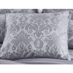 Catherine Lansfield Damask Jacquard 43x43cm Cushion Cover Silver Grey