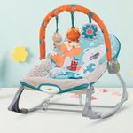 Baybee Bella 2 in 1 Baby Rocker and Bouncer for Babies | Portable Rocking Chair for Newborn with Adjustable Seat, Calming Vibrations, Hanging Toys & Music | Toddler Swing for Baby 0 to 2 Years (Grey)