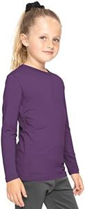 Girl's Long Sleeve Crew Neck Top Purple XX-Large