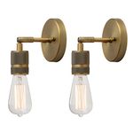 Yosoan Set of 2 Vintage Up/Down Wall Light Industrial Antique Wall Lamp Fitting Fixtures,Wall Sconce Edison Lamp for Kitchen, Hall, Dining Room, Bedroom,Bar, Restaurants, Coffee Shop (Antique)